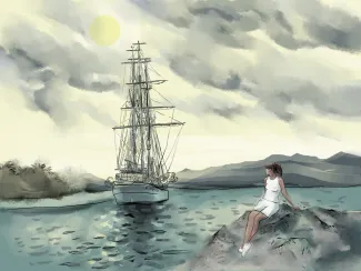 Girl and ship