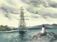 Girl and ship